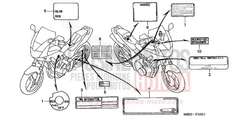 CAUTION LABEL (CB600F22) CB600F22 de 2002